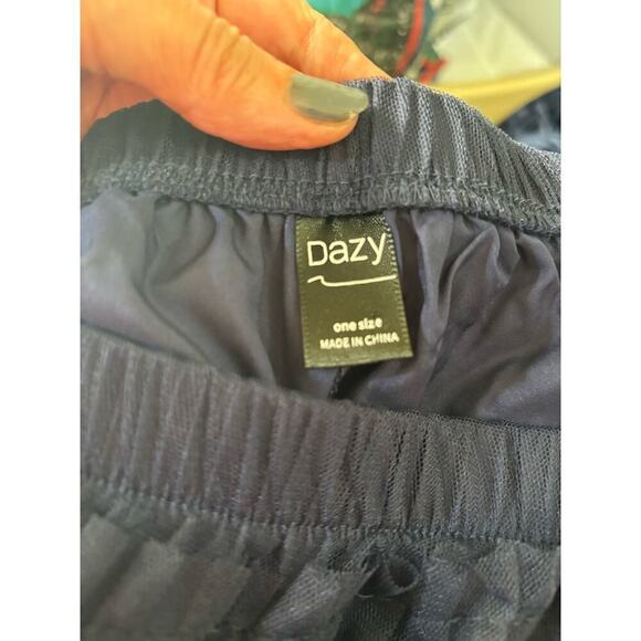 Navy blue tulle layered maxiskirt, OS, whimsigoth, sheer, flowy, dark, moody - Picture 4 of 5